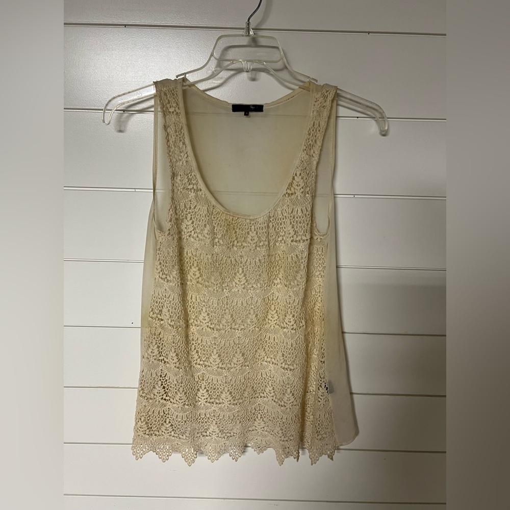 Cream lace sleeveless top